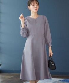 Tiaclasse L 【セレモニー・新色追加】ハートネックくるみ釦ワンピース