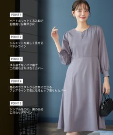 Tiaclasse 【セレモニー・XSサイズ追加・新色追加】ハートネックくるみ釦ワンピース