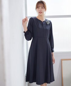 Tiaclasse 【セレモニー・XSサイズ追加・新色追加】ハートネックくるみ釦ワンピース