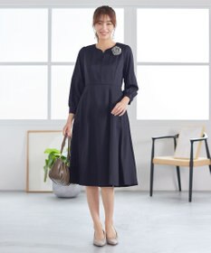 Tiaclasse L 【セレモニー・新色追加】ハートネックくるみ釦ワンピース