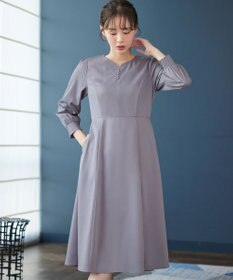 Tiaclasse 【セレモニー・XSサイズ追加・新色追加】ハートネックくるみ釦ワンピース