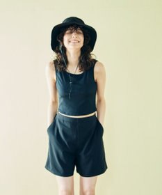 San-ai Resort（三愛水着楽園） 【WEB限定】5点セット バケットハット付きUVカット リブタンキニ+ラッシュガードセット水着【BeachQueen(ビーチクイーン）】