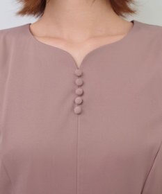 Tiaclasse L 【セレモニー・新色追加】ハートネックくるみ釦ワンピース