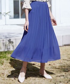 Tiaclasse L 【洗える/ウエストゴム】 ジョーゼットプリーツスカート