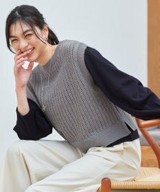 ANY L パターンメッシュニットベスト