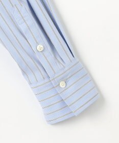 J.PRESS LADIES BEZコットンナイロン ストライプ シャツカラー ブラウス