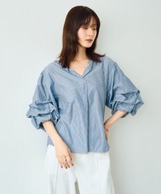 YECCA VECCA タックスリーブスキッパーブラウス