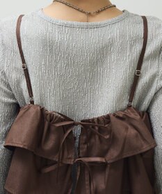 Green Parks ・ＳＵＧＡＲ　ＳＰＯＯＮ　レザーライクティアードキャミ