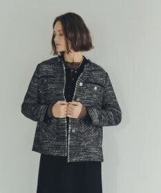 YECCA VECCA ノーカラーツイードジャケット