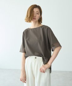 YECCA VECCA レースMIXドルマンブラウス