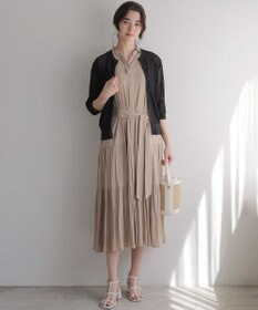 組曲 L 【WEB限定】ギャザーライトデシン ティアードワンピース