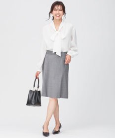 23区 L リボンディテール ギャザー ブラウス