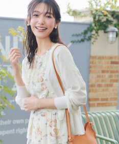 Tiaclasse ラメシアー天竺パールボタンカーディガン