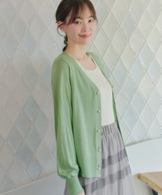 Tiaclasse ラメシアー天竺パールボタンカーディガン