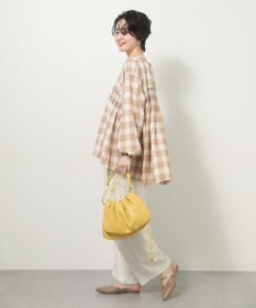 Green Parks 【しゃれシャツ】イージーケアＶネックチェックブラウス