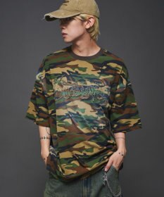 WEGO 【ユニセックス着用ITEM】ダメージアップリケグラフィックT（SS）