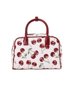 Maison de FLEUR チェリー柄ゴブランボストンバッグ