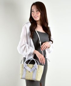 LA BAGAGERIE 【maison vert】 【ペーパー素材・多収納】リボンハンドル2WAYかごバッグ