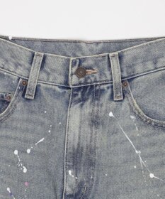 WEGO ペイントストレートデニムパンツ