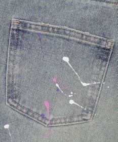 WEGO ペイントストレートデニムパンツ