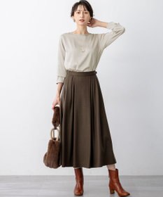 23区 【洗える】ウールミルドジャージー タック スカート