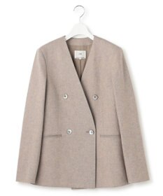 23区 L 【Oggi4月号掲載/セットアップ対応】リネン ミックスツイード ノーカラー ジャケット