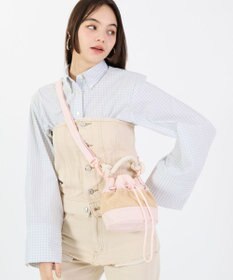 LeSportsac RAFFIA MINI BUCKET/ピーチブラッシュラフィア