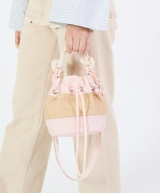LeSportsac RAFFIA MINI BUCKET/ピーチブラッシュラフィア