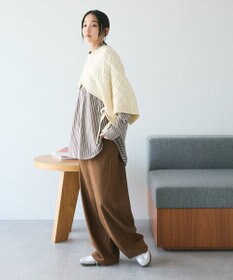 CRAFT STANDARD BOUTIQUE 洗える/2WAYケーブルニットリボンベスト