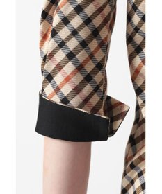 DAKS チェックプリント七分袖Tシャツ
