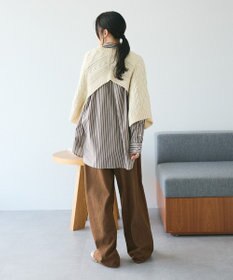 CRAFT STANDARD BOUTIQUE 洗える/2WAYケーブルニットリボンベスト