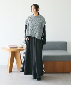 CRAFT STANDARD BOUTIQUE 洗える/2WAYケーブルニットリボンベスト