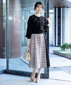 Tiaclasse 【洗える】パールボタンニットカーデ