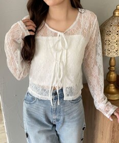 WEGO レースリボンカーディガン