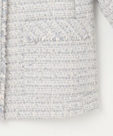 ANY SIS L ツイードノーカラーミドル ジャケット