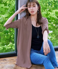 Tiaclasse L 【洗える】シフォンドレープカーディガン