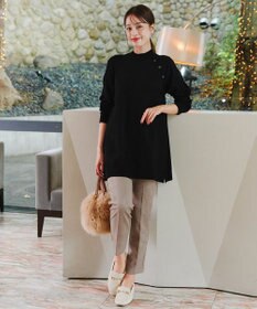 Tiaclasse 【洗える】スエードポンチテーパードパンツ