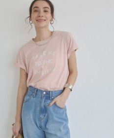 WEGO 【ANGIE VINTAGE】スラブ天竺ロゴプリントTシャツ