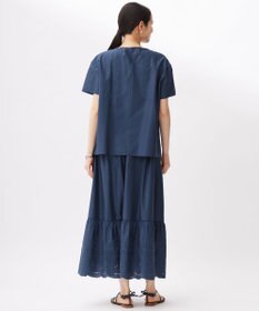 自由区 L 【カタログ掲載・接触冷感・洗える】エンブロイダリーローンティアード スカート