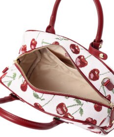 Maison de FLEUR チェリー柄ゴブランボストンバッグ