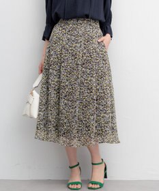 組曲 【先行予約】インプレッションフラワープリント フレアスカート