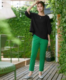 Tiaclasse 【洗える】麻調タックブラウス