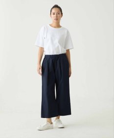 caqu color linen wide cropped コットンリネンクロップド丈ワイドパンツ
