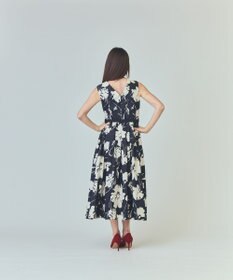 GRACE CONTINENTAL バイカラーボタニカルドレス
