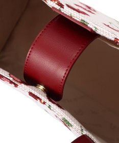 Maison de FLEUR チェリー柄ゴブランスクエアトートバッグ