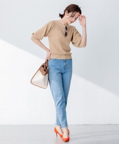 組曲 S 【洗える】CHAIギャザースリーブ ニット