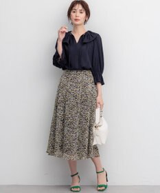 組曲 【先行予約】インプレッションフラワープリント フレアスカート