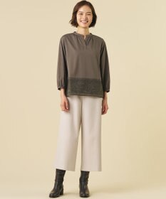 J.PRESS LADIES 【シーンレスに活躍】ハイゲージジャージー レースデザイン カットソー