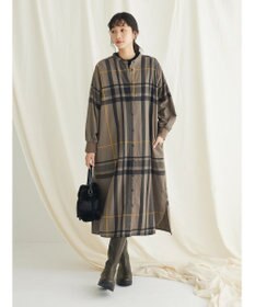 CRAFT STANDARD BOUTIQUE 先染めチェック（大）バンドカラー袖ＲＩＢ　ＯＰ