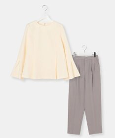 Feroux 【セットアイテム】美シルエット ブラウス×パンツ セットアップ